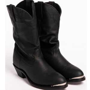 Shyanne Patsy Shy slouch western cowgirl black leather slip on boots sz 6.5